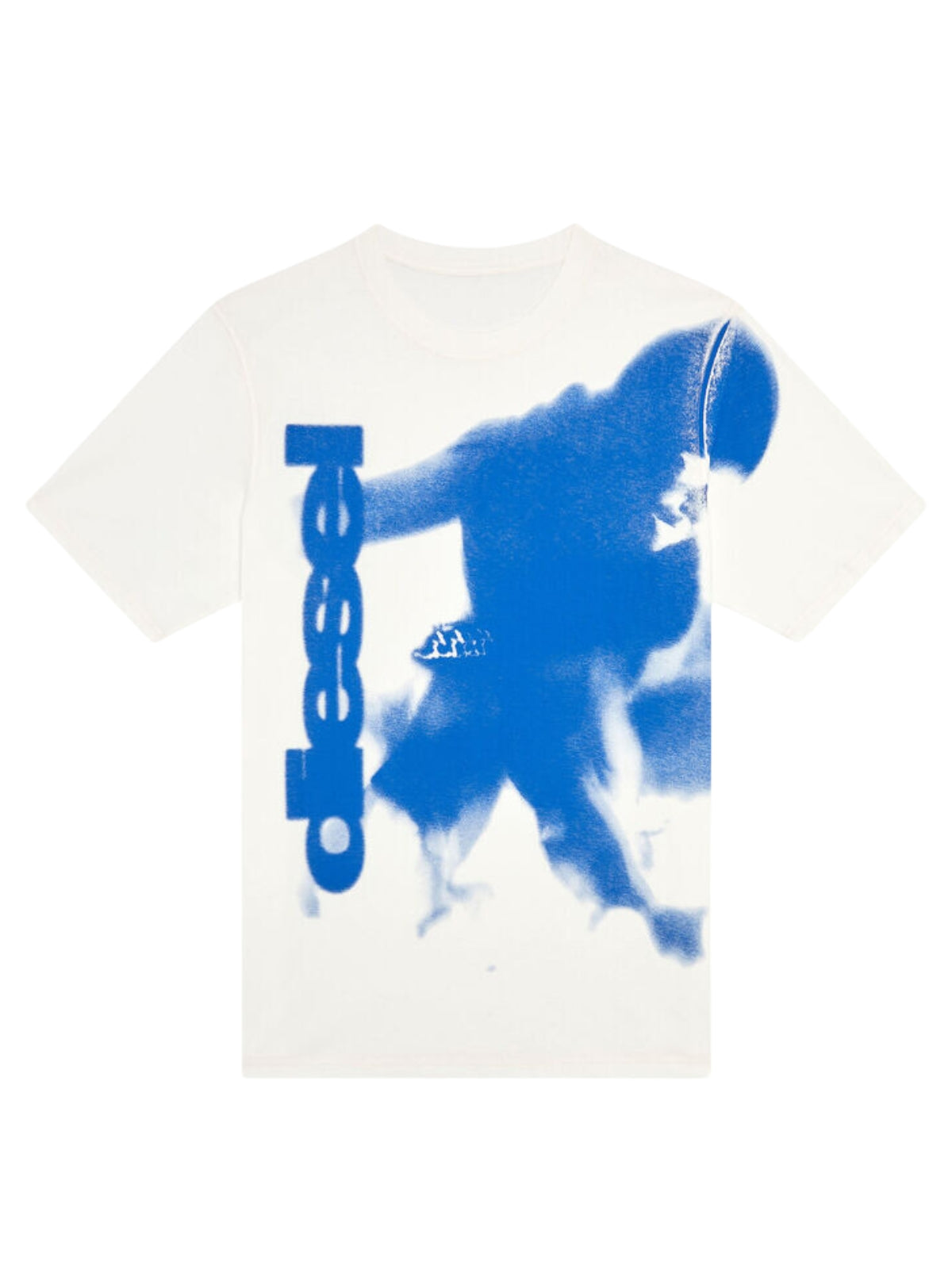 Diesel T-Shirt Knit Logo White-Blue